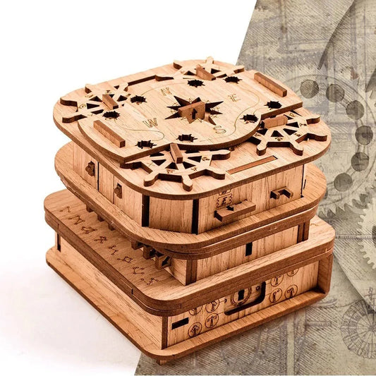 EnigmaMyst™ 3D Wooden Puzzle Box Challenge